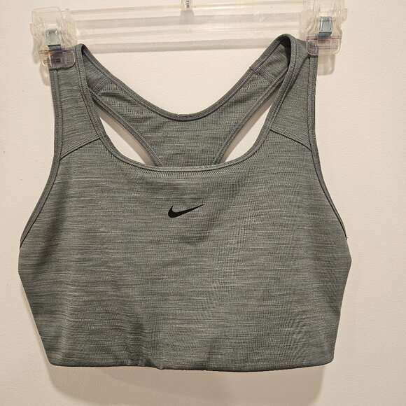 Nike Women's DRI-FIT Racerback Grey Sports Bra Comfy Activewear Sport Size L - Picture 2 of 10